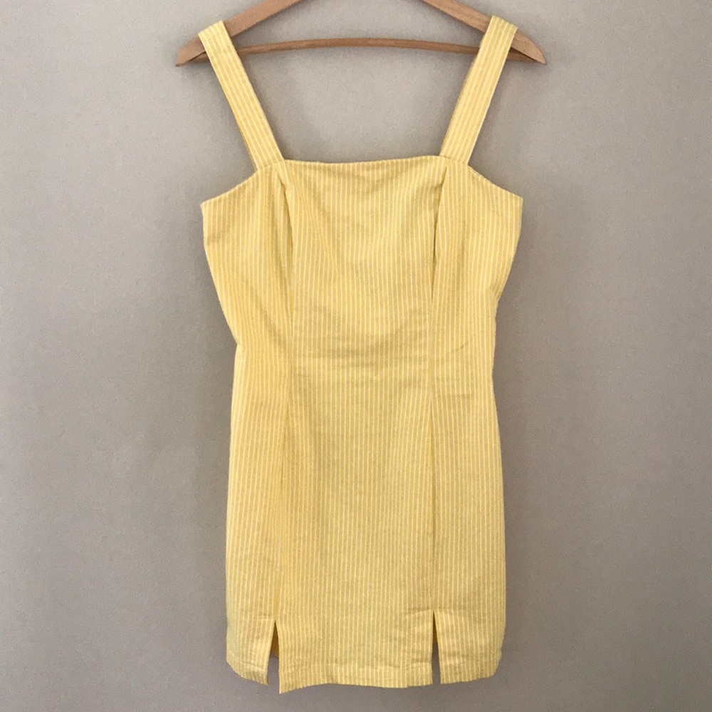 NWOT Pretty yellow & white striped dress